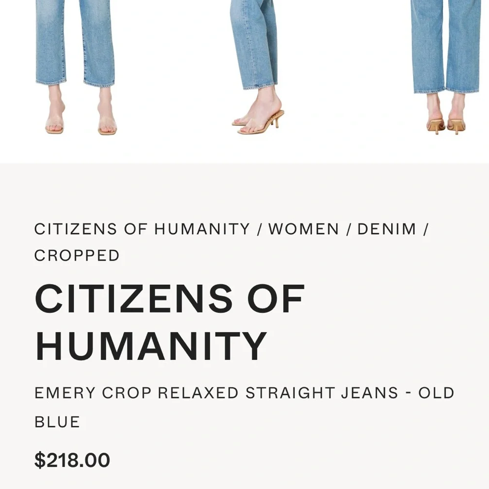 CITIZENS OF HUMANITY
EMERY CROP RELAXED STRAIGHT JEANS - OLD
BLUE - Picture 11 of 14